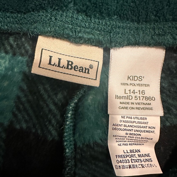 L.L. Bean Kids Pajama Set - Teal and Black Checkered - Picture 2 of 3